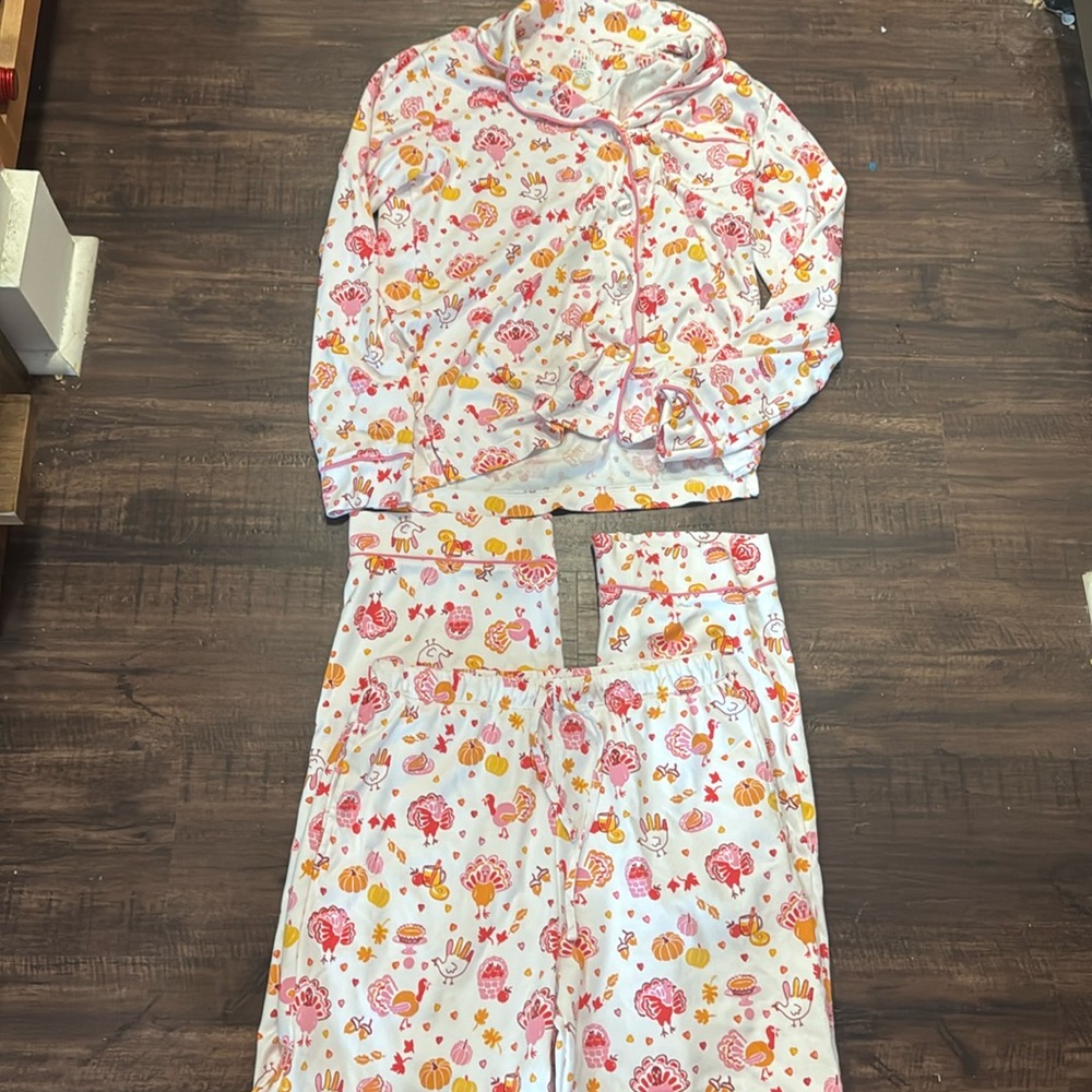 Roller Rabbit Fall-A-Palooza Long Sleeve Polo Pajamas